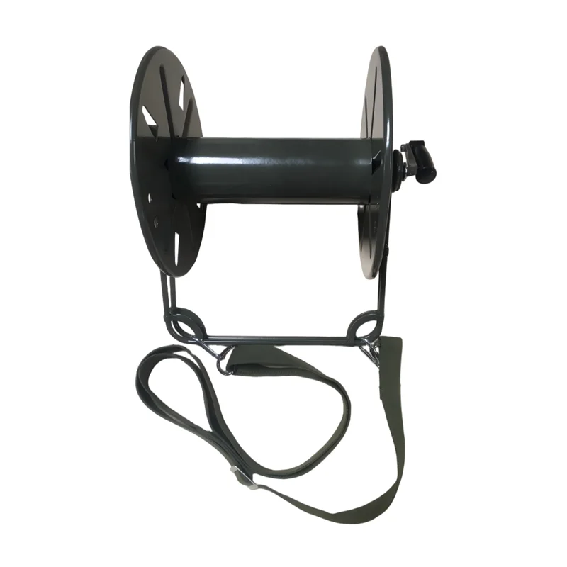 All-Metal FTTA Fiber Optic Cable Reel Shoulder Strap Locking Key Detachable Drum Design for