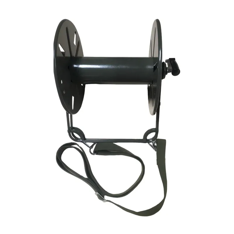 All-Metal FTTA Fiber Optic Cable Reel Shoulder Strap Locking Key Detachable Drum Design for