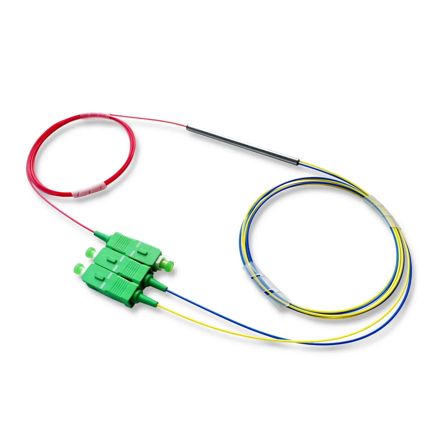 Three Window Coupler Optical Fiber Fbt Coupler with Connector 0%~100% Any Ratio 1x2 Steel Tube Type Single Mode Fusion-boxintelecom