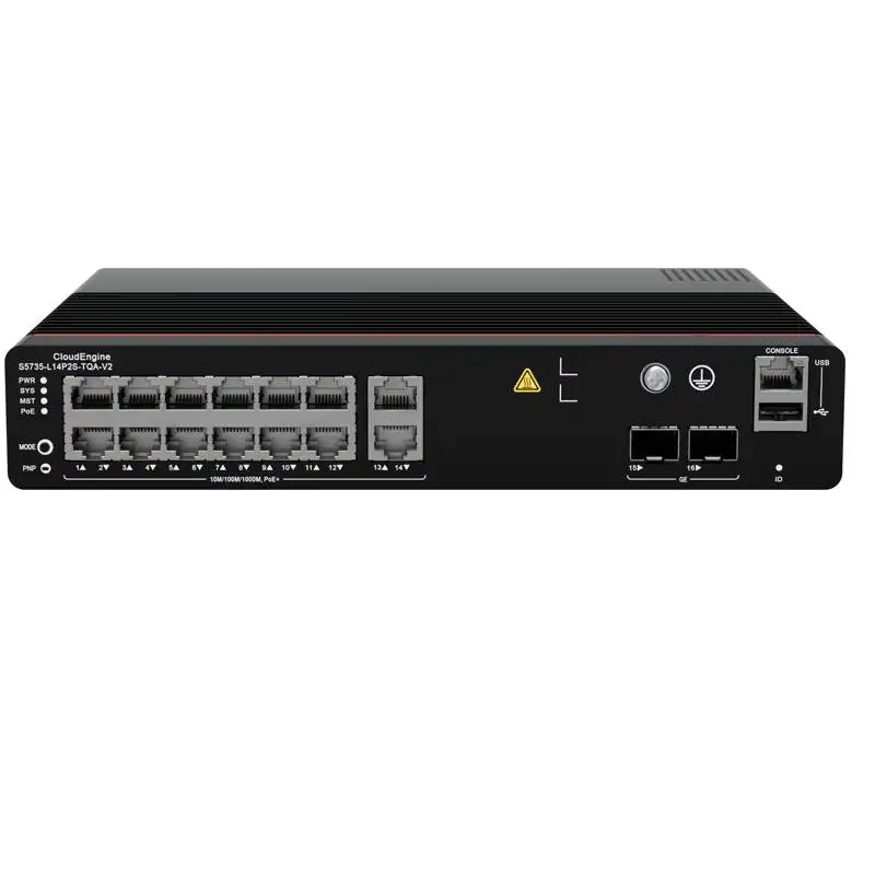 S5735-L14P2S-TQA-V2 98012275 16*10/100/1000base-T Ports, 2*10ge SFP+ Ports Network Poe Switch 16 Port-boxintelecom