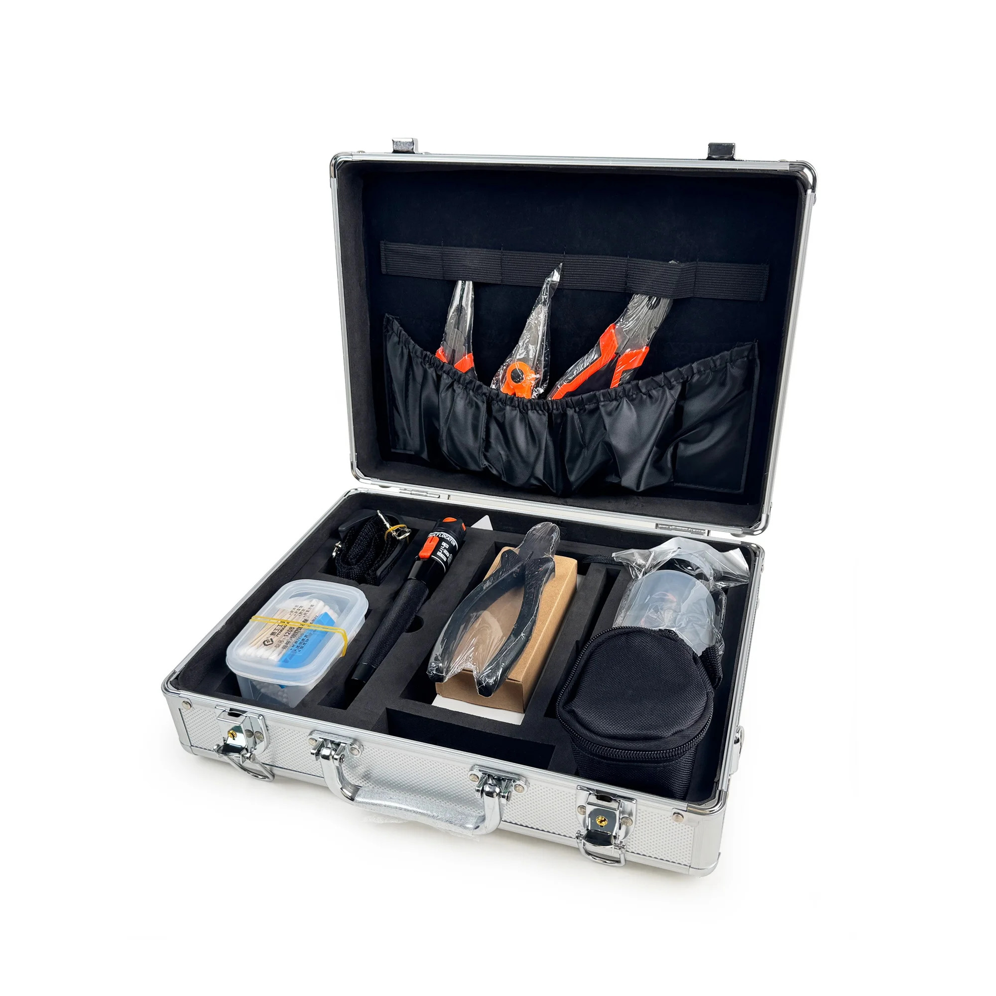 Tool Box 10KM VFL Fiber Cleaver Power Meter FTTH Cold Splicing Kit Bag Fiber Optic Tool Kit Optical Equipment-boxintelecom