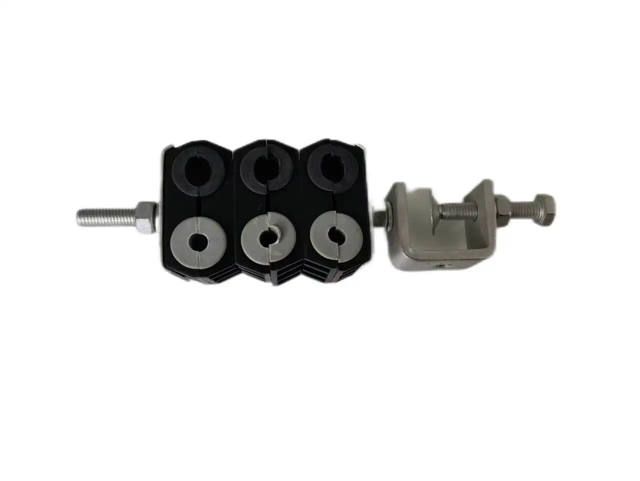 Double-Hole Stainless Steel Clamp for Fiber Optic and Power Cable Telecom Parts-boxintelecom