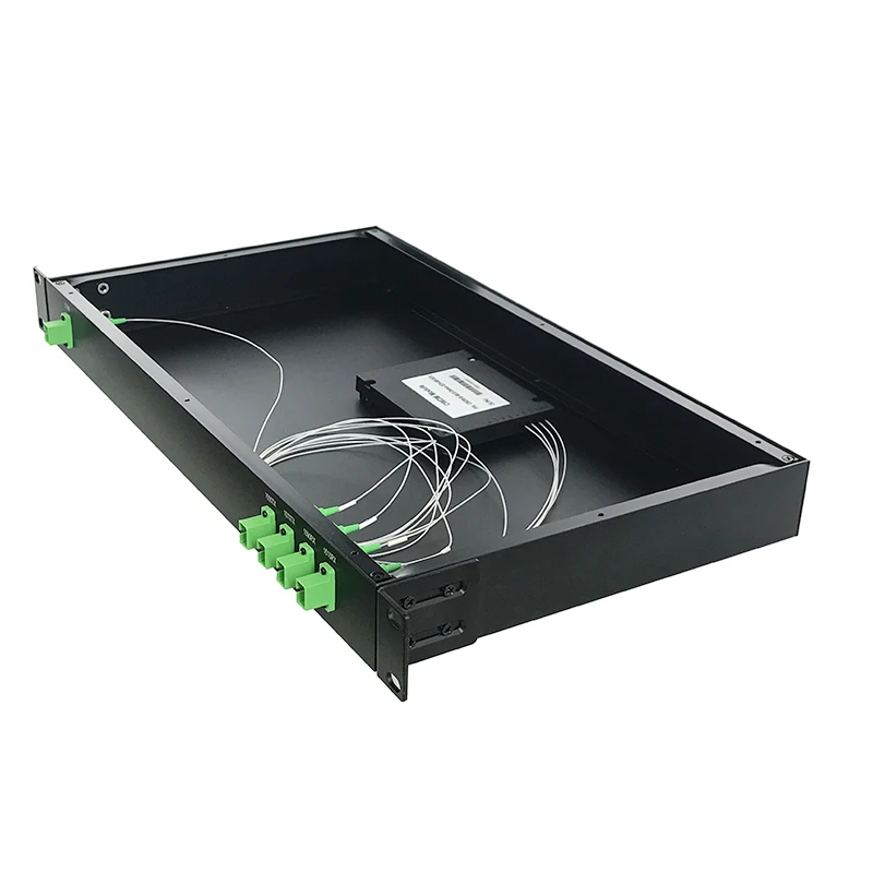 1U Rack Mount 4-Channel Fiber Optic CWDM MUX DEMUX with SCAPC Adaptor 1550 & 1610nm for Optical Network Equipment