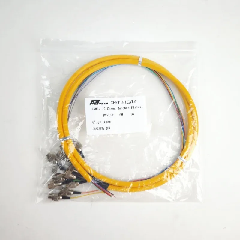 High Quality ST/UPC-12 CORE Pigtail Fiber Optic Patch Cord Cable Qingdao APT FTTH Factory 