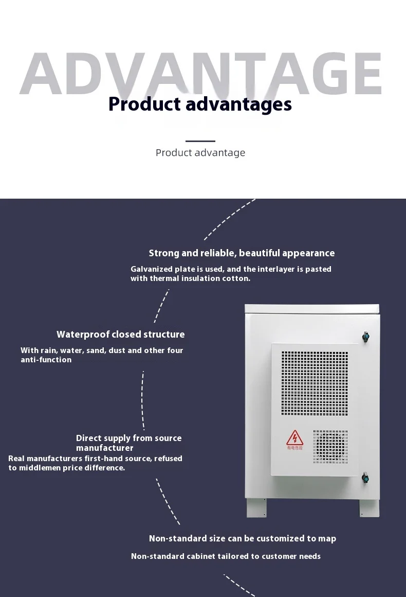 Commercial Industrial IP55 Stainless Steel Outdoor Cabinet Intelligent Constant Temperature Network Battery Metal Aluminum