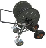 Portable Tactical Fiber Optic Cable Reel with Fixed Wheel Stand  Metal Foldable for FTTA D