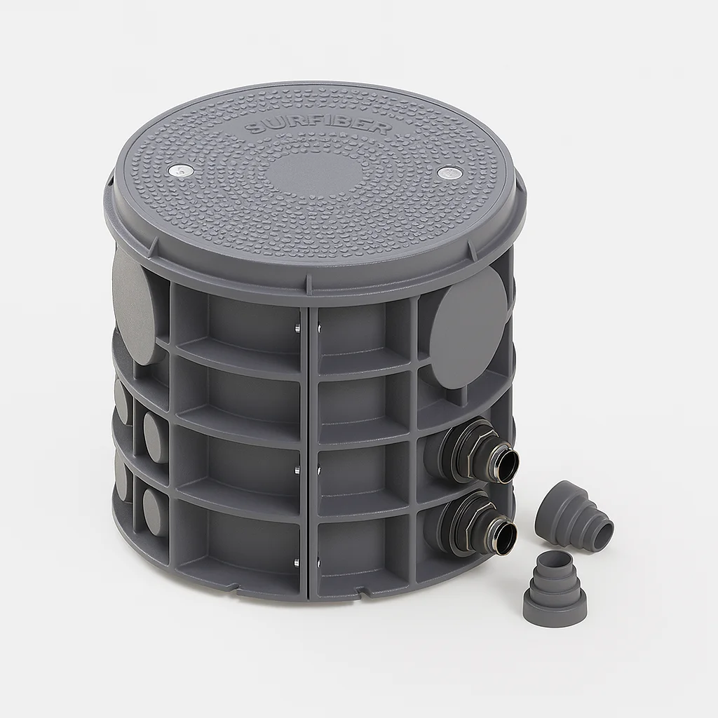 Round SMC Fiber Optic Manhole Chamber| Modular Underground Cable Access Box| EN124 Certifi