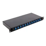 Boxin JZ-1821 24-Drawer 1U Fiber Optic Patch Panel 4-in-12-out Black FTTH/FTTB/FTTX Networ