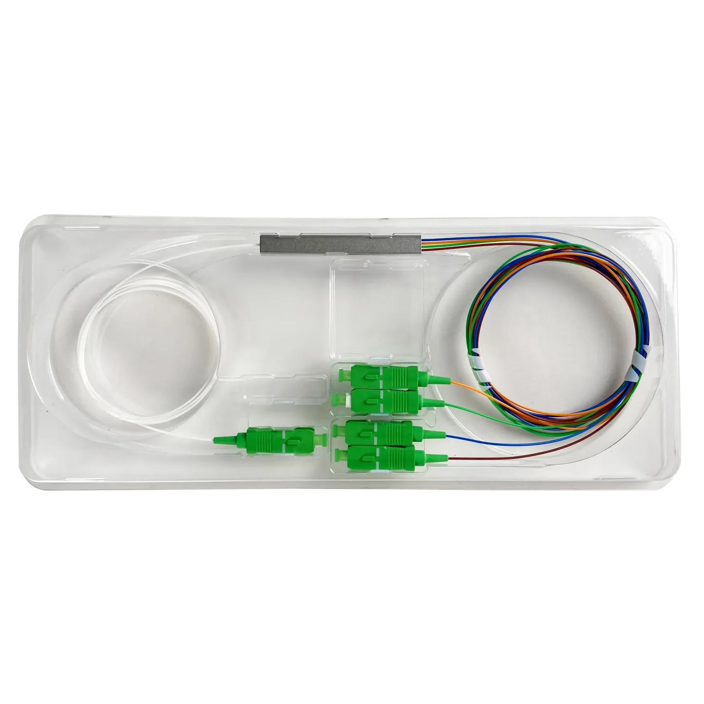 FTTH 1x4 SCAPC Single Mode PLC Splitter with POE/GSM Support Mini Type Fiber Optic