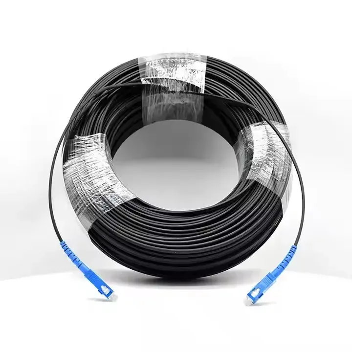 SC UPC SC APC FTTH Drop Cable Jumper 1 Core G657A1 Indoor Outdoor Fiber Optic Drop Wire Pa