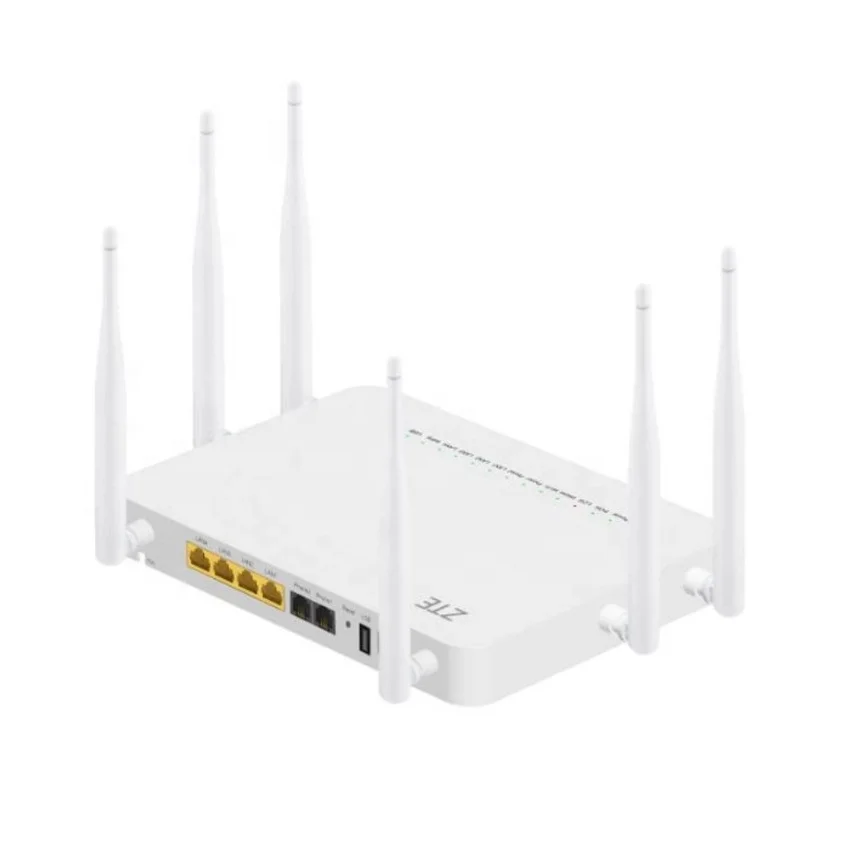 New English Firmware 6 Antenna Zte F680 4ge+2pots+high Dual Band Wifi Gpon Ont Onu F680-boxintelecom