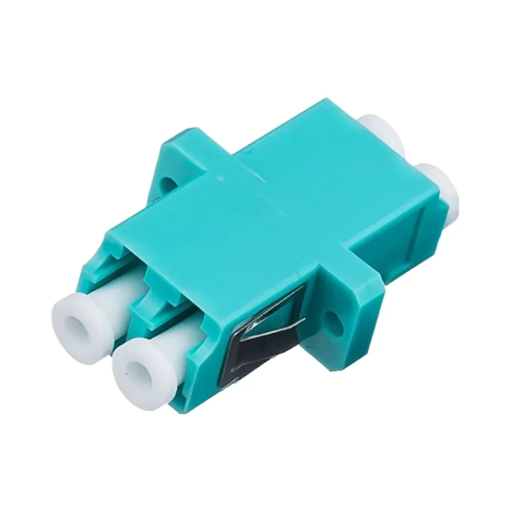 Optical LC-OM3 Dual Core Fiber Adapter 10G Dual Fiber Coupler Multimode OM3 Flange Plate O