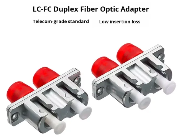 Dual Metal Fiber Optic LC-FC Adapter Coupler Connector Optical Single Mode with Flange Plate Telecom Parts-boxintelecom
