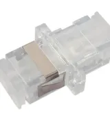 SC Transparent Fiber Optic Adapter with Flange, Simplex SC PC Singlemode Coupler, Ceramic 