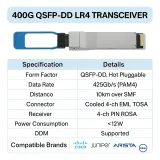 400G QSFP-DD LR4 Optical Transceiver Module 10km SMF Duplex LC for Data Center and FTTH 1 