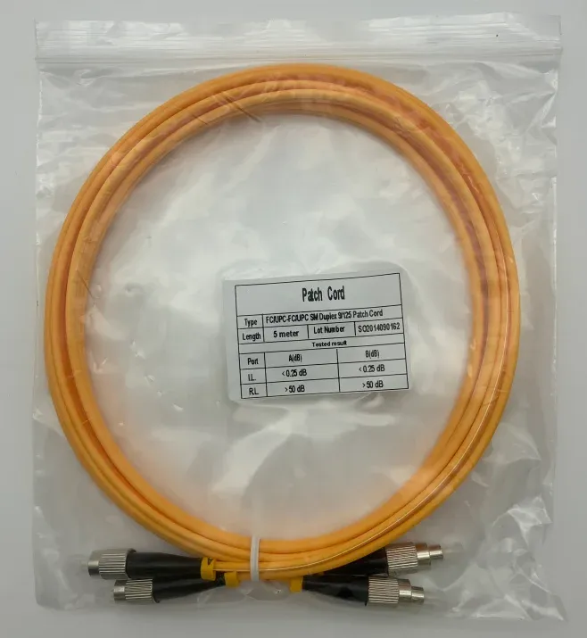 High Quality Patch Cord Duplex  FC/UPC-FC/UPC  2.0mm 3.0mm Fiber Cable