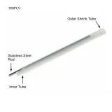 60mm Heat Shrinkable Fiber Optical Tubes 2.6mm Fusion Splice Protective Sleeves Stainless 