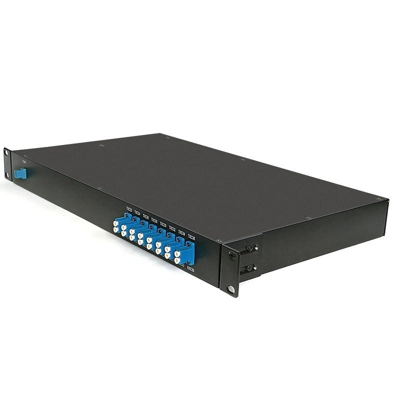 5G Fiber Optic Passive Equipment Rack Mount 100ghz MUX DEMUX 1270nm 1610nm 16 Channel DWDM with  Fiber Adapter Connectors
