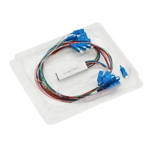 FTTH PLC Splitter 1x32 SCUPC Single Mode PLC Splitter with POE/GSM Support Mini Type Fiber Optic