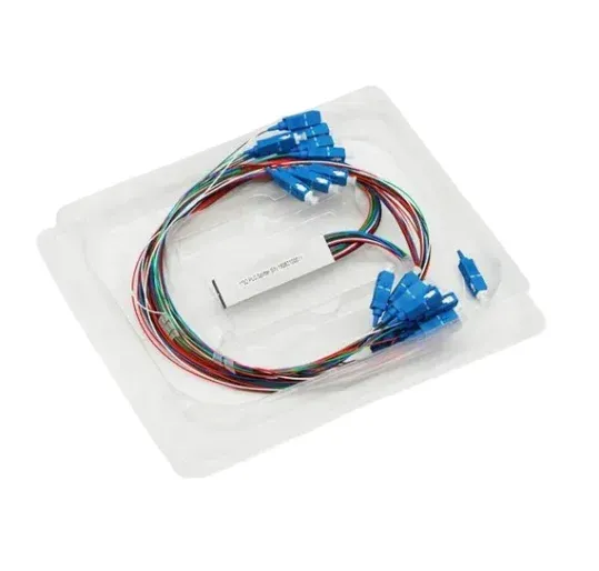 FTTH PLC Splitter 1x32 SCUPC Single Mode PLC Splitter with POE/GSM Support Mini Type Fiber Optic