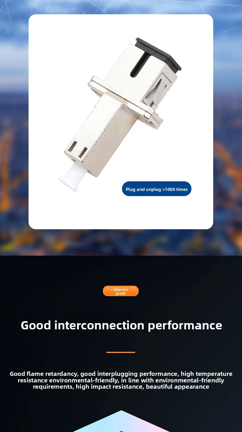 Single-Mode Fiber Optic Converter Sc Female-Lc Female Coupler with Small Square Butt Adapter for FTTH Applications