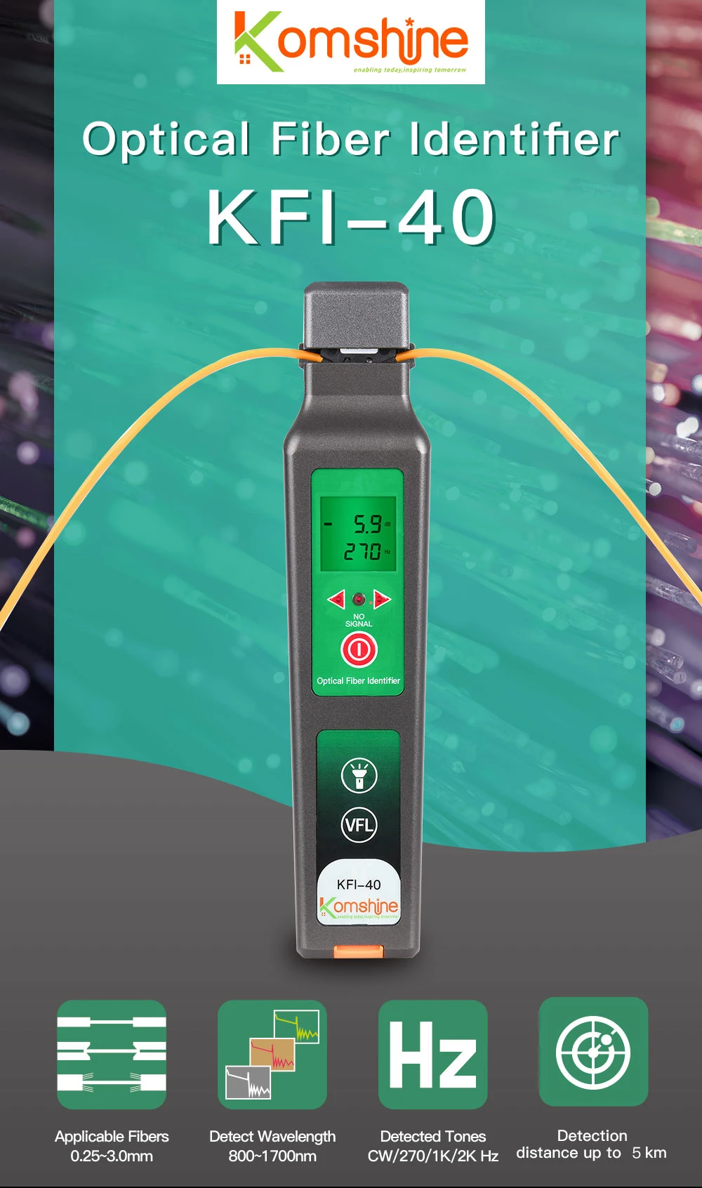 Handheld FTTH Optic Fiber Tester VFL Red Light Identifier with SDK & TCP Support for