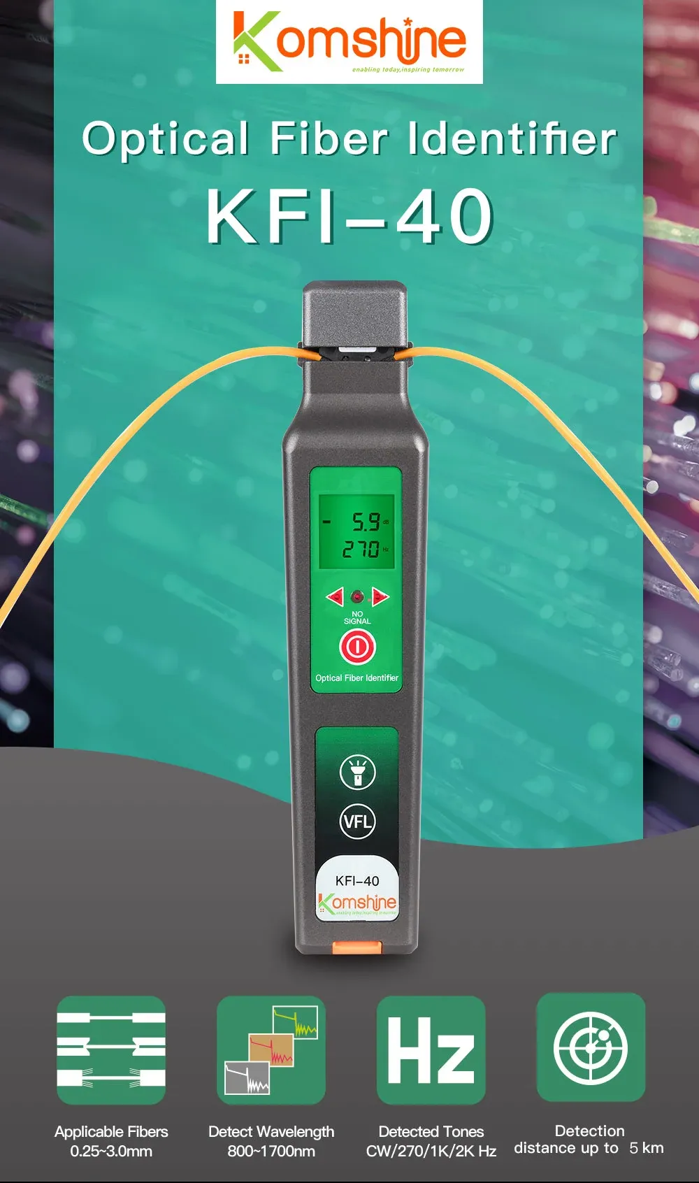 Handheld FTTH Optic Fiber Tester VFL Red Light Identifier with SDK & TCP Support for