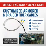 Armored Braided Fiber Optic Cable with Pulling Eye Customized Length Connector and Jacket 