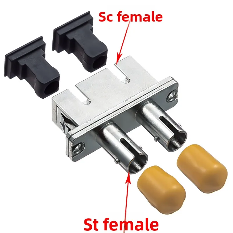Telecom Grade Dual Core LC Connector Optical Sc-St Adapter Dual Metal Fiber Optic Flange f