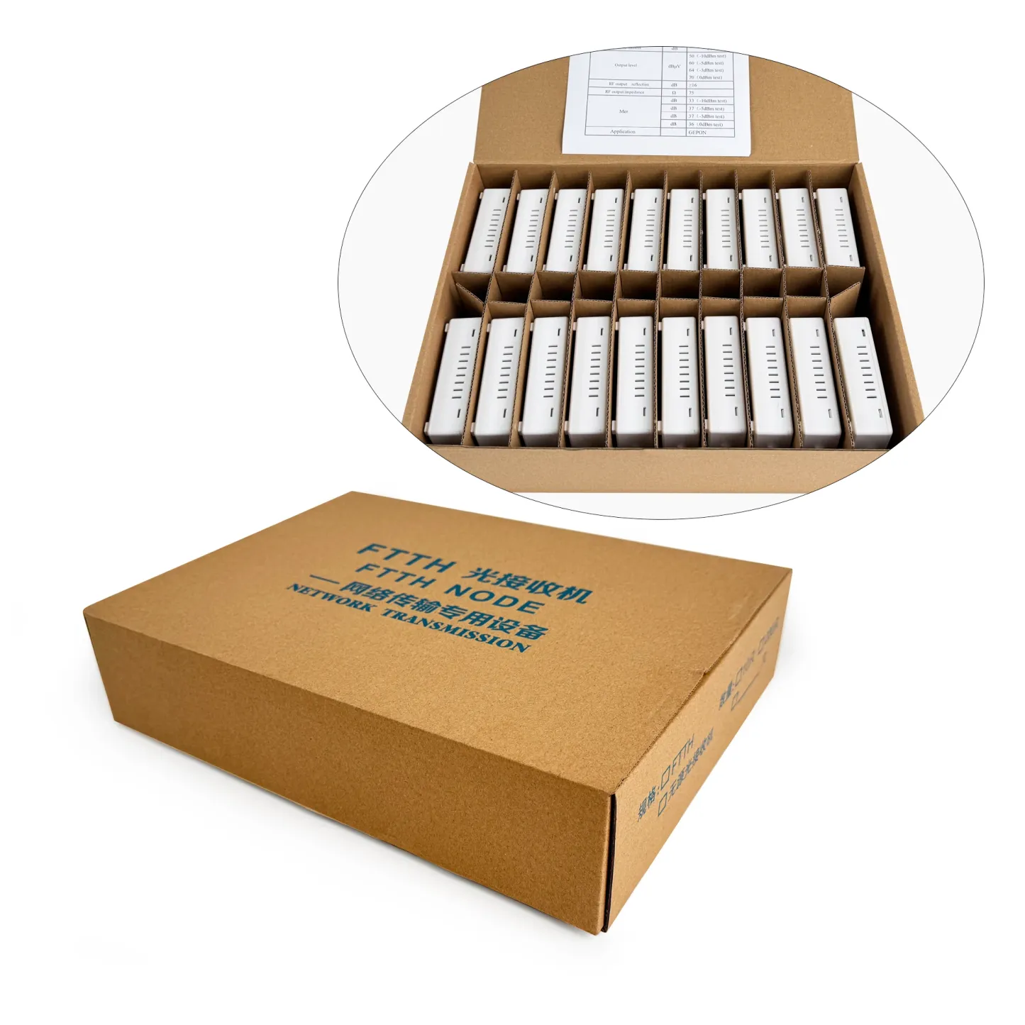 FTTH CATV Optical receiver with WDM  Passive Node   RF Signal Converter Fiber Optic Equipm