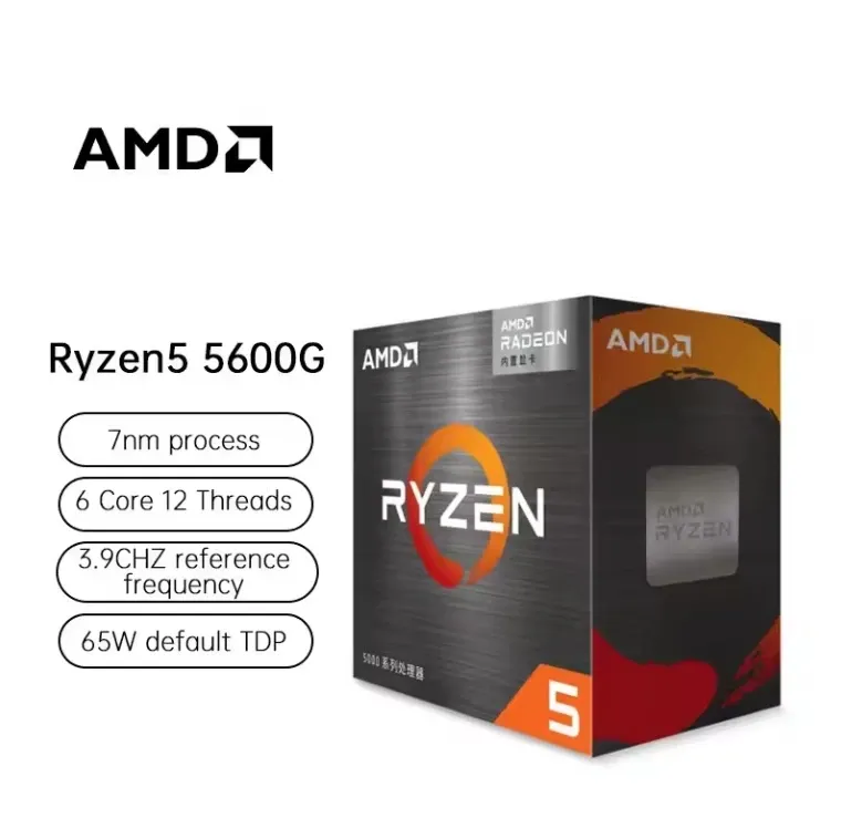 A-M-D 3.9GHz 6 Core 12 Thread AM4 Games CPU for Desktop Computer Motherboard New Original Box AMD R5 5600G-boxintelecom