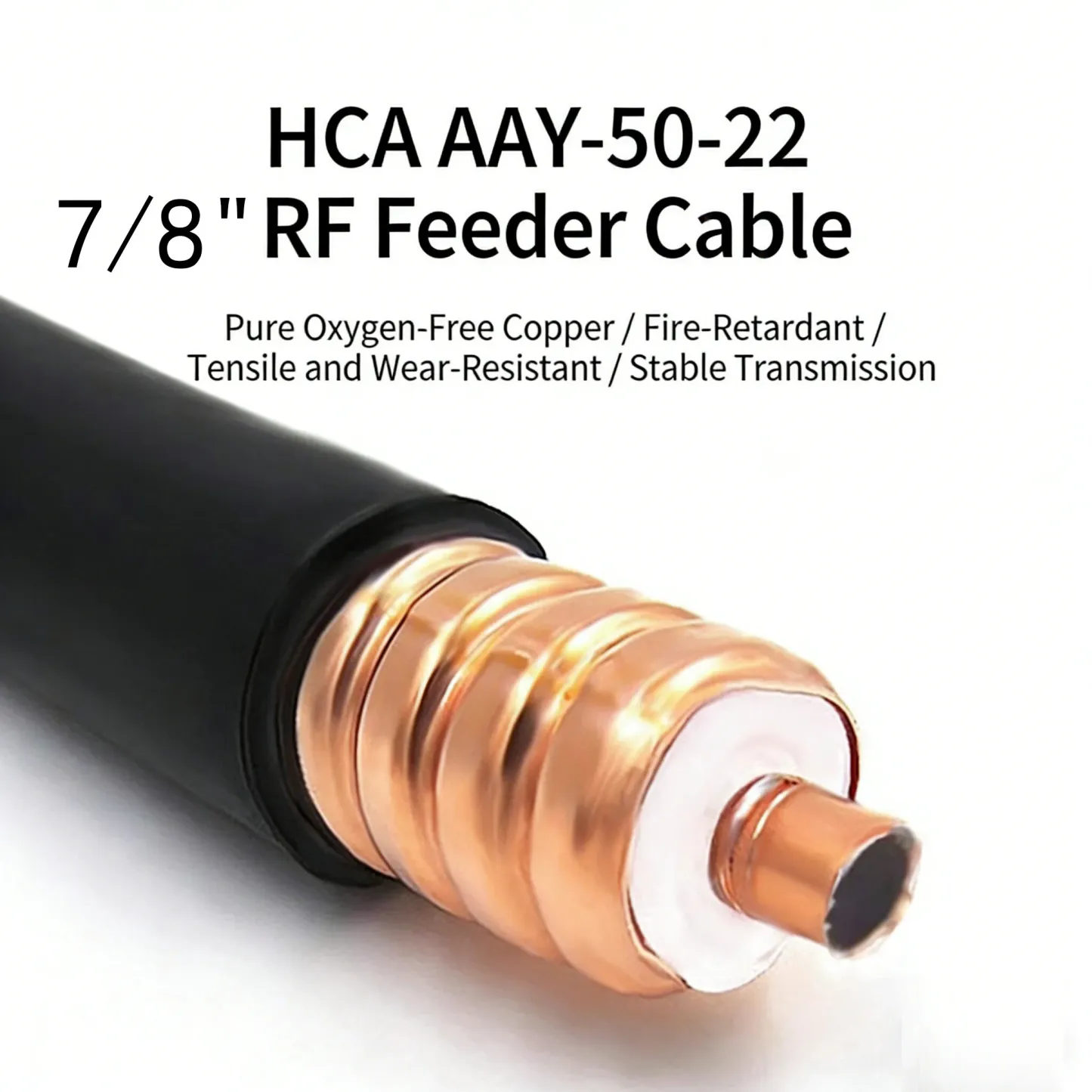 Corrugated Coaxial Cable Rf Feeder 7/8 Lcf Cable Popular Product 50ohm Telecommunication 1/2"