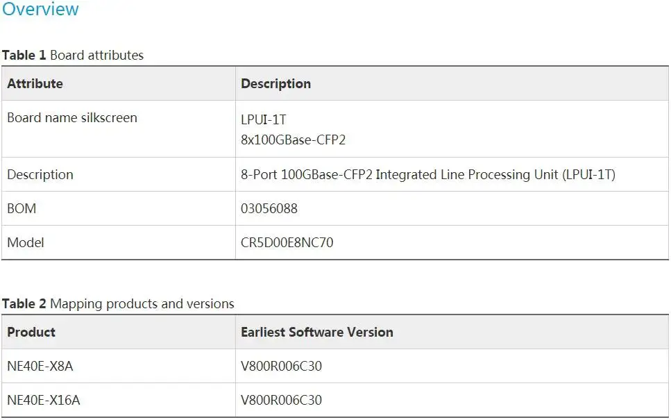 NE40E 8-Port 100GBase-CFP2 Integrated Line Processing Unit LPUI-1T 03056088 CR5D00E8NC70 1