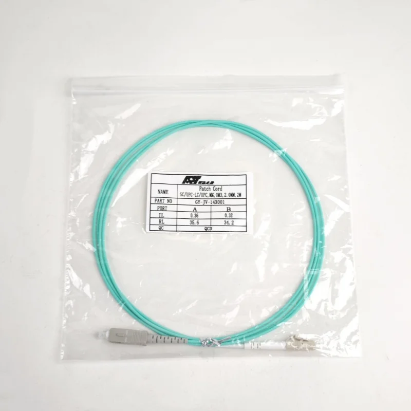 1.6mm Multimode Fiber Optic Patchcord (om3) Aqua  Fiber Patch Coresc Upc -lc  Upc  1m 2m 3m   Patch Cord-boxintelecom