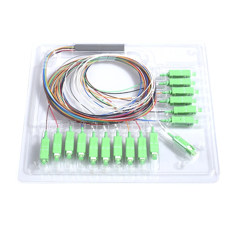 Mini 1M/1.5M 0.9mm PLC Optical Splitter 1x2 1x4 1x8 1x16 Fiber Splitter for G657A1 1260-16