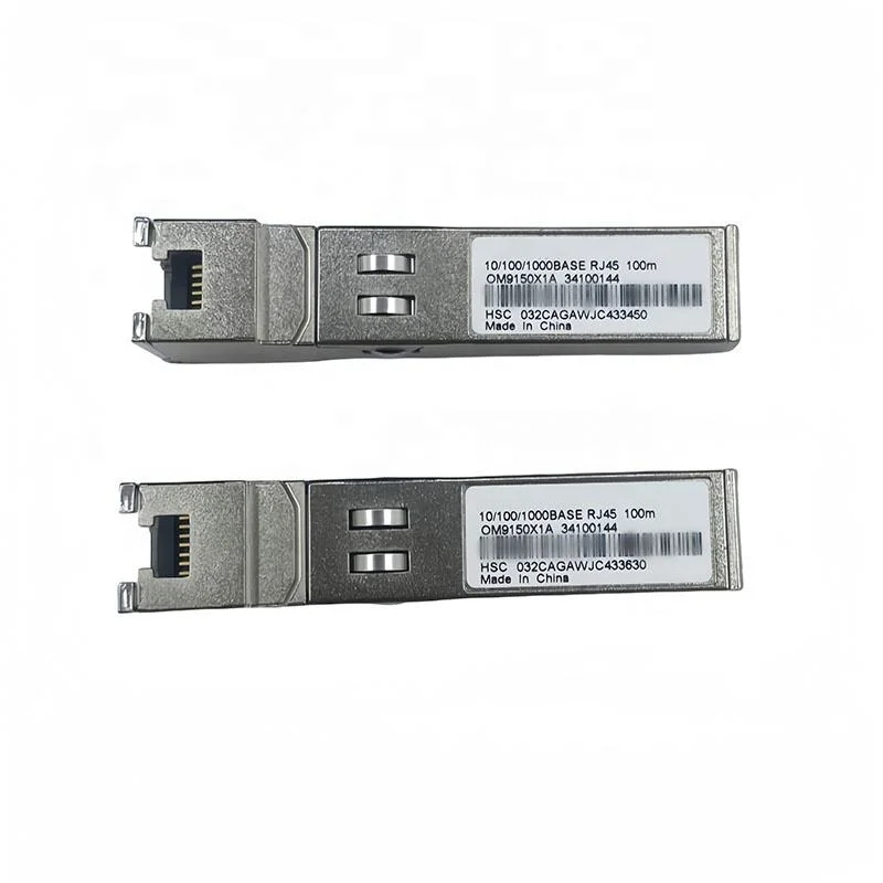 High Quality 1.25G 30m/100m Copper SFP Module 100/1000/10000Mbps Wireless Lan RJ45 Network Fiber Optic Transceiver DC 12V Power-boxintelecom