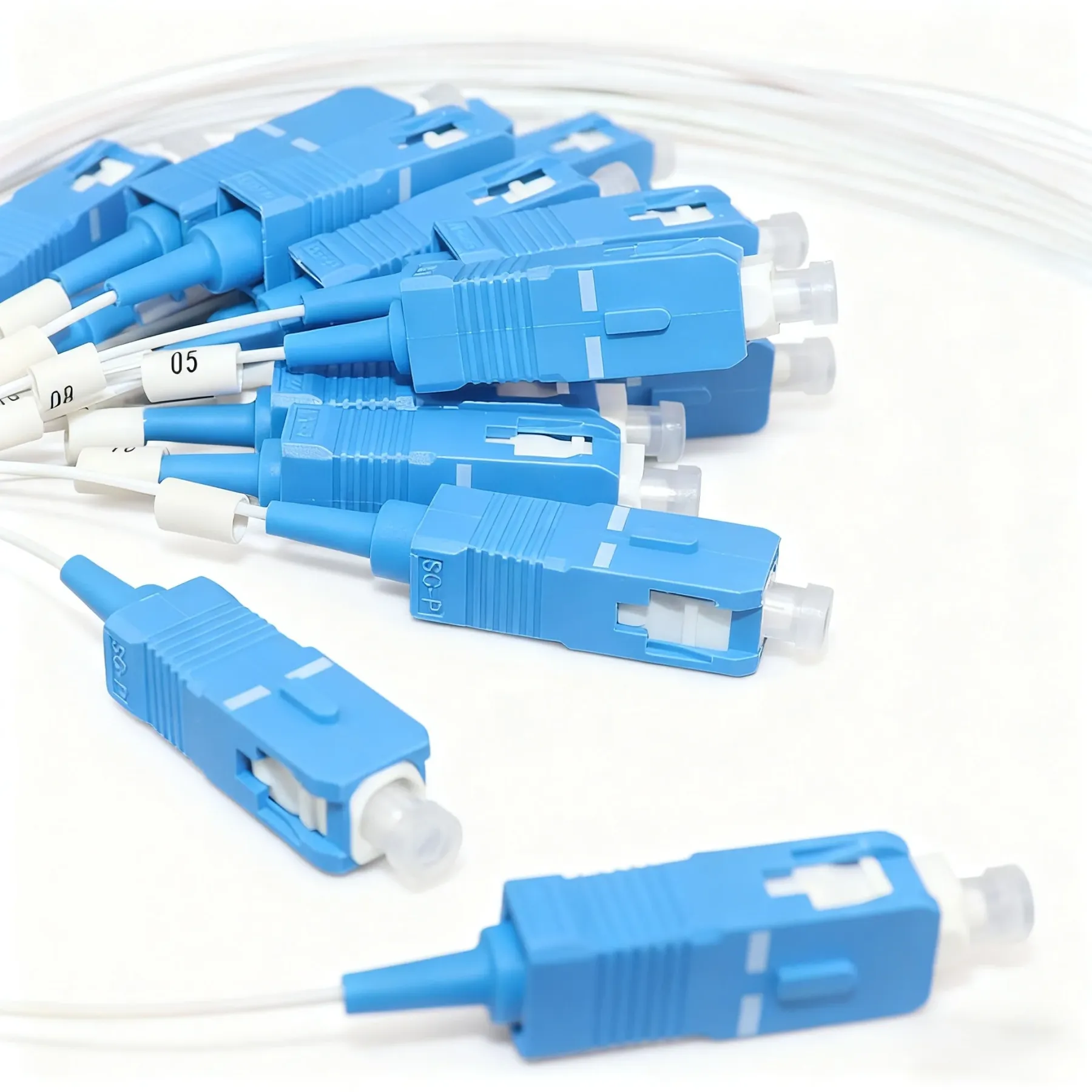 PLC 1x16 Mini Steel Tube Fiber Optic Splitter SC/UPC 0.9mm Singlemode Telecom-Grade