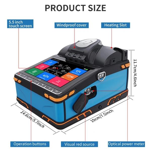 FTTH Fiber Optic Cable Fusion Splicer Optical Splicing Welder Machinefiber  Six Motorsfusi