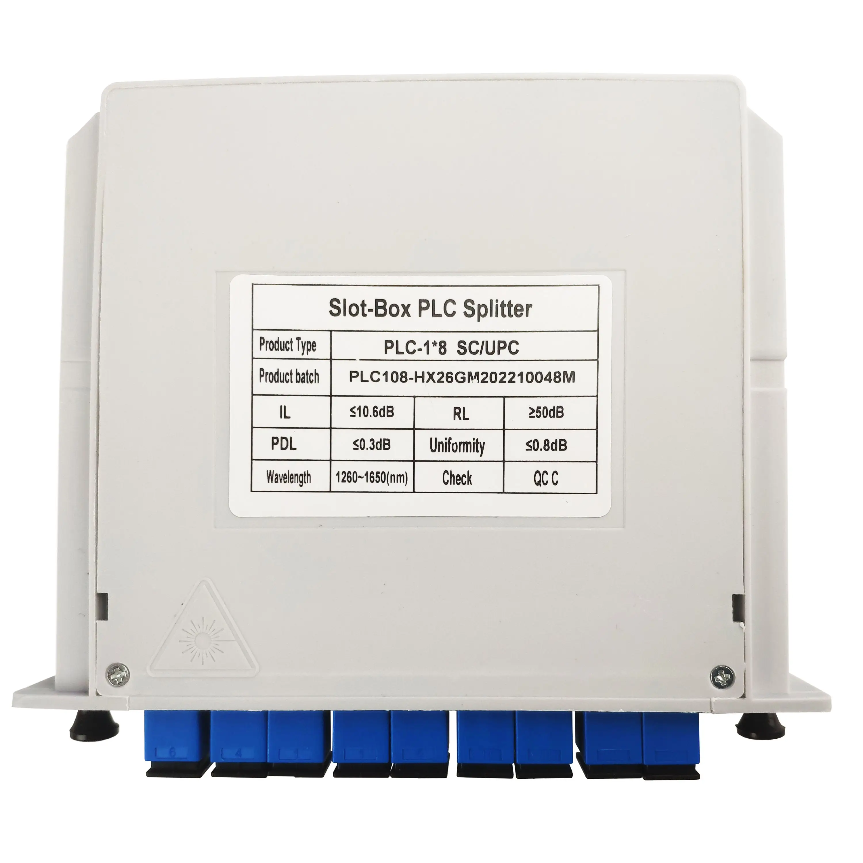 Cassette Type FTTH 1*8 Fiber PLC Splitter Low Insertion Loss 1*4 1*8 Fiber Cassette Splitt