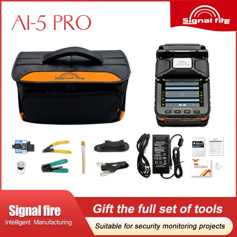 signal Fire AI-5 Fiber Fusion Splicer Six Motors  FTTH GPRS Optical Fiber Welding Machine Ai5 Pro Ai5pro fusion Splicer-boxintelecom