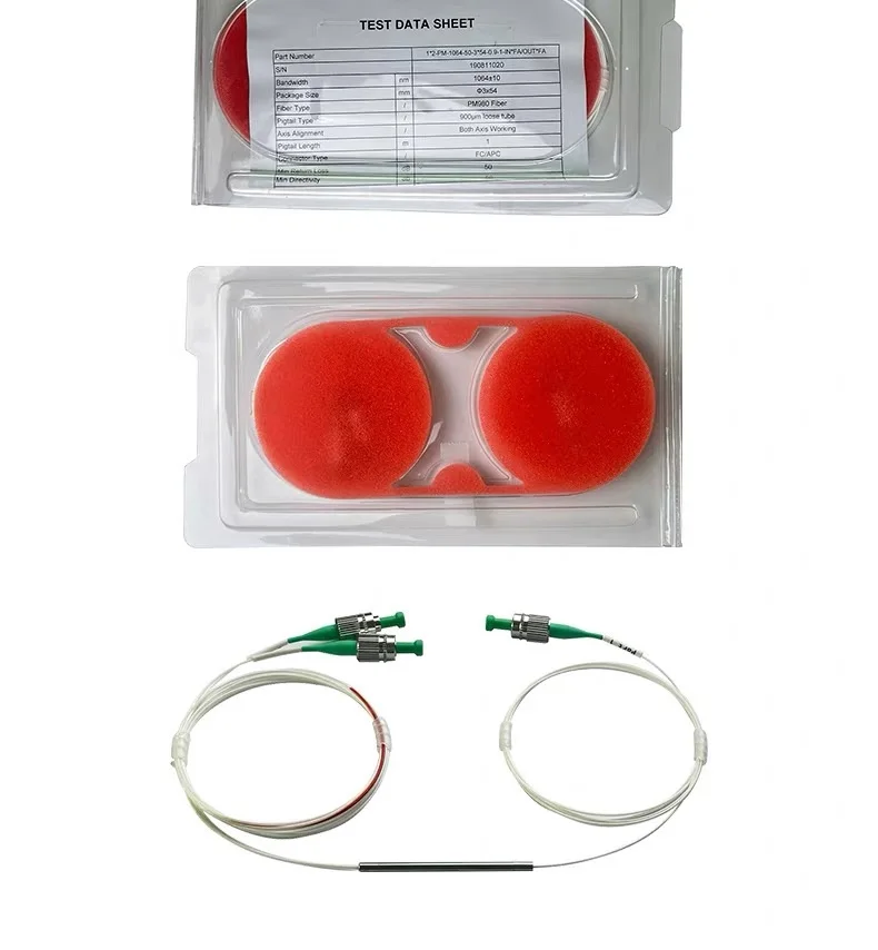 Fiber Optic Equipment Beam Splitter 780nm 850nm 980nm 1064nm 1310nm 1550nm 1x2 2x2 1x3 PM Polarization Maintaining Fiber Coupler