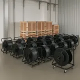 OEM SURTC FTTA Fiber Optic Cable Reel Four-Wheel Translation Cart All-Metal Body Brake Pul