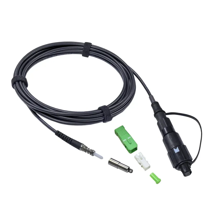 IP68 Outdoor Waterproof Hardened LC Armored Fiber Optic Patch Cord Assembly Pullable Push 