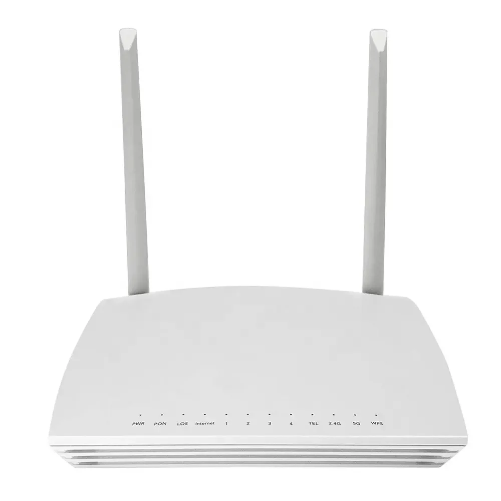 ZC-521 GPON ONU 1GE+3FE+1POTS+2USB 2.4G&5G Wi-Fi Dual Band Fiber Optic Equipment FTTH Modem Two Antennas CE/FCC Certified-boxintelecom