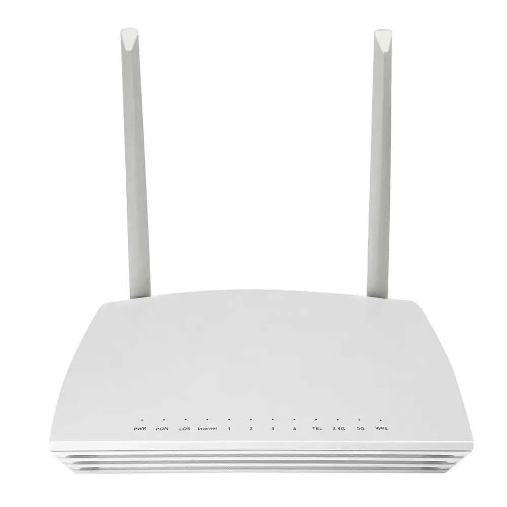 ZC-521 GPON ONU 1GE+3FE+1POTS+2USB 2.4G&5G Wi-Fi Dual Band Fiber Optic Equipment FTTH Modem Two Antennas CE/FCC Certified-boxintelecom