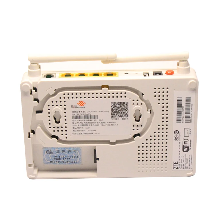 ZTE F677 Brand New External Antenna ONT Hot Sale White 1GE+3FE+1TEL+1USB 2.4GWiFi GPON XPON F677 ONU-boxintelecom
