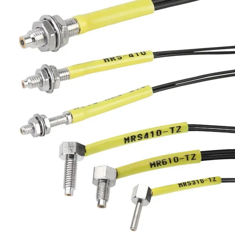 M4 M6 Fiber Optic Sensor Diffuse Reflection & Through Beam Type High Precision Elbow Ampli