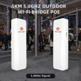 5KM WiFi Bridge WL218K 5.8GHz Outdoor IP65 PoE Support CPE Firewall VPN WEP Access Point t