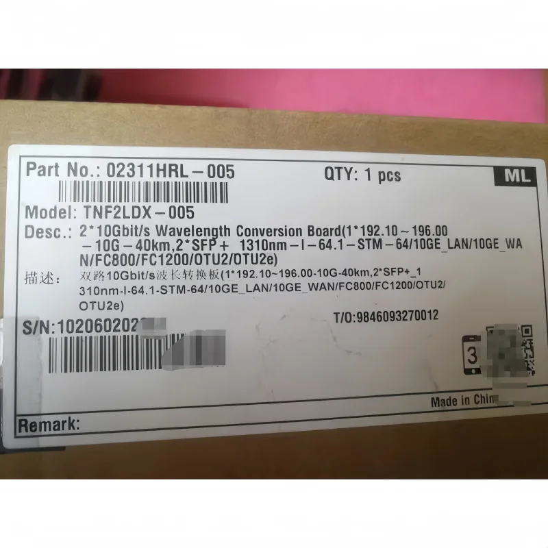 TNF2LDX OSN1800V Optical Transponder Board 2-Port 10 Gbit/s Wavelength Conversion Board for Optical Transmission System 5G-boxintelecom