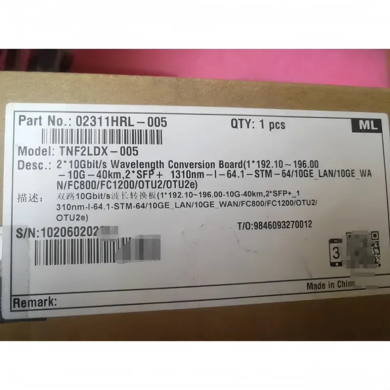TNF2LDX OSN1800V Optical Transponder Board 2-Port 10 Gbit/s Wavelength Conversion Board for Optical Transmission System 5G-boxintelecom